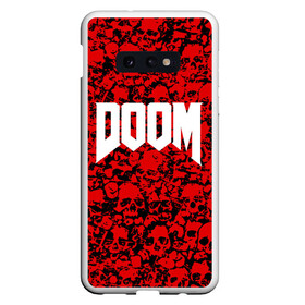 Чехол для Samsung S10E с принтом DOOM в Екатеринбурге, Силикон | Область печати: задняя сторона чехла, без боковых панелей | devil | doom | hell | mark of the doom slayer | slayer | ад | гарнил | дум | знаки | иероглифы | компьютерные игры 2019 | преисподняя | символ | солдат