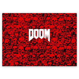 Поздравительная открытка с принтом DOOM в Екатеринбурге, 100% бумага | плотность бумаги 280 г/м2, матовая, на обратной стороне линовка и место для марки
 | Тематика изображения на принте: devil | doom | hell | mark of the doom slayer | slayer | ад | гарнил | дум | знаки | иероглифы | компьютерные игры 2019 | преисподняя | символ | солдат