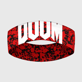 Повязка на голову 3D с принтом DOOM в Екатеринбурге,  |  | devil | doom | hell | mark of the doom slayer | slayer | ад | гарнил | дум | знаки | иероглифы | компьютерные игры 2019 | преисподняя | символ | солдат