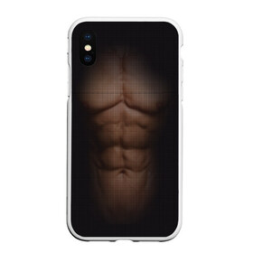 Чехол для iPhone XS Max матовый с принтом Сетка в Екатеринбурге, Силикон | Область печати: задняя сторона чехла, без боковых панелей | Тематика изображения на принте: атлет | грудь | качёк | клетка | кубики | мужик | мышцы | парень | пресс | прозрачный | спорт | тело | торс | фигура