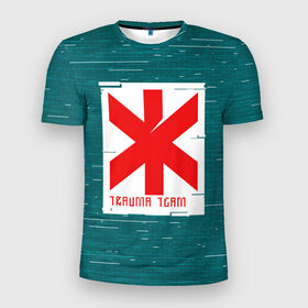 Мужская футболка 3D спортивная с принтом TRAUMA TEAM в Екатеринбурге, 100% полиэстер с улучшенными характеристиками | приталенный силуэт, круглая горловина, широкие плечи, сужается к линии бедра | Тематика изображения на принте: 2019 | cd project red | cyberpunk 2077 | future | hack | night city | samurai | sci fi | андроиды | безумие | будущее | киберпанк 2077 | логотип | роботы | самураи | фантастика | цифры