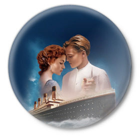 Значок с принтом Титаник в Екатеринбурге,  металл | круглая форма, металлическая застежка в виде булавки | Тематика изображения на принте: 