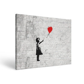 Холст прямоугольный с принтом Бэнкси: Девочка с Шаром в Екатеринбурге, 100% ПВХ |  | Тематика изображения на принте: art | balloon | banksy | culture | girl | graffity | heart | hearts | red | арт | бэнкси | граффити | девочка | девочка с шаром | красный | красным | культура | сердечки | сердечко | сердце | стрит | шар | шарик | шариком
