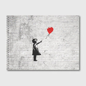 Альбом для рисования с принтом Бэнкси Девочка с Шаром в Екатеринбурге, 100% бумага
 | матовая бумага, плотность 200 мг. | Тематика изображения на принте: art | balloon | banksy | culture | girl | graffity | heart | hearts | red | арт | бэнкси | граффити | девочка | девочка с шаром | красный | красным | культура | сердечки | сердечко | сердце | стрит | шар | шарик | шариком