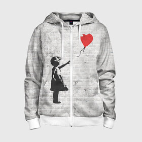 Детская толстовка 3D на молнии с принтом Бэнкси: Девочка с Шаром в Екатеринбурге, 100% полиэстер |  манжеты и пояс оформлены широкой мягкой резинкой, двухслойный капюшон со шнурком для регулировки, спереди карманы и застежка-молния
 | art | balloon | banksy | culture | girl | graffity | heart | hearts | red | арт | бэнкси | граффити | девочка | девочка с шаром | красный | красным | культура | сердечки | сердечко | сердце | стрит | шар | шарик | шариком
