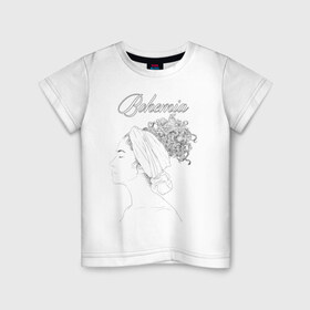 Детская футболка хлопок с принтом Богема в Екатеринбурге, 100% хлопок | круглый вырез горловины, полуприлегающий силуэт, длина до линии бедер | афро | грация | девушка | красота | мулатка