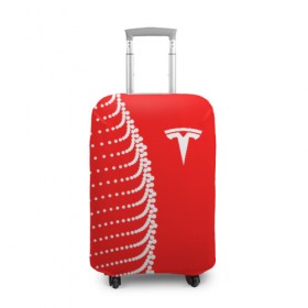 Чехол для чемодана 3D с принтом Тесла в Екатеринбурге, 86% полиэфир, 14% спандекс | двустороннее нанесение принта, прорези для ручек и колес | 