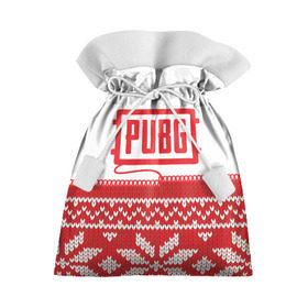 Подарочный 3D мешок с принтом Новогодний PUBG в Екатеринбурге, 100% полиэстер | Размер: 29*39 см | Тематика изображения на принте: 