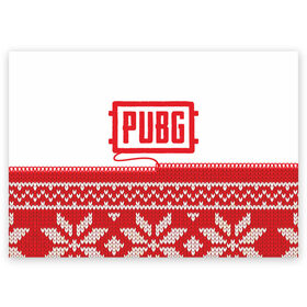 Поздравительная открытка с принтом Новогодний PUBG в Екатеринбурге, 100% бумага | плотность бумаги 280 г/м2, матовая, на обратной стороне линовка и место для марки
 | 
