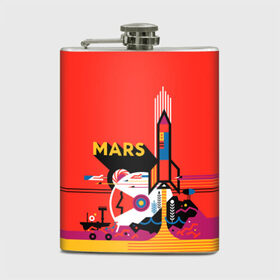 Фляга с принтом Марс в Екатеринбурге, металлический корпус | емкость 0,22 л, размер 125 х 94 мм. Виниловая наклейка запечатывается полностью | space | илон | илон маск | колонизация | космос | марс | маск | наука | полет | ракета