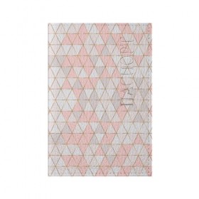 Обложка для паспорта матовая кожа с принтом Rose gold в Екатеринбурге, натуральная матовая кожа | размер 19,3 х 13,7 см; прозрачные пластиковые крепления | Тематика изображения на принте: геометрия | золото | паттерн | розовый | треугольник