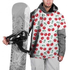 Накидка на куртку 3D с принтом Вишневое настроение в Екатеринбурге, 100% полиэстер |  | весна | вишня | красный | лето | листья | ягода