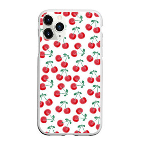 Чехол для iPhone 11 Pro матовый с принтом Вишневое настроение в Екатеринбурге, Силикон |  | весна | вишня | красный | лето | листья | ягода