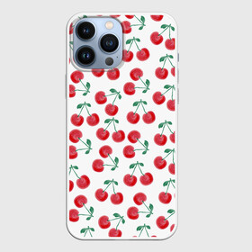 Чехол для iPhone 13 Pro Max с принтом Вишневое настроение в Екатеринбурге,  |  | весна | вишня | красный | лето | листья | ягода