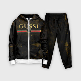 Детский костюм 3D с принтом GUSSI GOLD в Екатеринбурге,  |  | fasion | gold | gucci | gussi | trend | гусси | гуччи | золото | золотой | мода | одежда | тренд | тренды