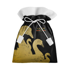 Подарочный 3D мешок с принтом GUSSI GOLD в Екатеринбурге, 100% полиэстер | Размер: 29*39 см | Тематика изображения на принте: fasion | gold | gucci | gussi | trend | гусси | гуччи | золото | золотой | мода | одежда | тренд | тренды