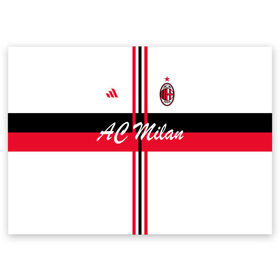 Поздравительная открытка с принтом AC Milan в Екатеринбурге, 100% бумага | плотность бумаги 280 г/м2, матовая, на обратной стороне линовка и место для марки
 | ac milan | i rossoneri | il diavolo | дьяволы | италия | итальянский | клуб | красно чёрные | лидер | лучший | милан | профессиональный | рекордсмен | самый | спортивный | суперкубок | успешный | форма