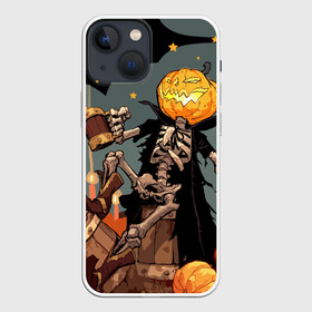 Чехол для iPhone 13 mini с принтом Halloween в Екатеринбурге,  |  | аниме | ведьма | девушка | зомби | ирландия | кладбище | колдун | кости | кошки | летучие | луна | мертвец | мёртвые | монстры | мыши | ночь | оборотни | пауки | паутина | подарок | праздник | свет | свечи