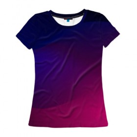 Женская футболка 3D с принтом Abstract simple colors в Екатеринбурге, 100% полиэфир ( синтетическое хлопкоподобное полотно) | прямой крой, круглый вырез горловины, длина до линии бедер | Тематика изображения на принте: abstract | blue | gradient | iphone | red | theme | абстракция | айфон | градиент | заставка | тема