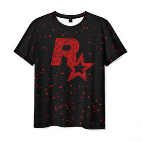 Мужская футболка 3D с принтом Rockstar в Екатеринбурге, 100% полиэфир | прямой крой, круглый вырез горловины, длина до линии бедер | auto | dead | grand | gta | gta5 | rdr | red | redemption | rockstar | theft | рокстар