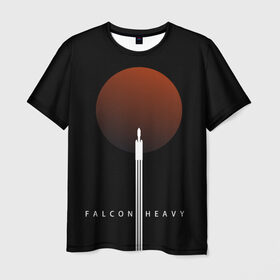 Мужская футболка 3D с принтом Falcon Heavy в Екатеринбурге, 100% полиэфир | прямой крой, круглый вырез горловины, длина до линии бедер | falcon heavy | ilon mask | spacex | tesla | tesla roadster | илон маск | спейс икс | спейс экс | тесла | тесла родстер