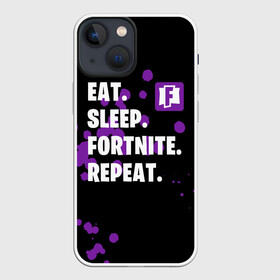 Чехол для iPhone 13 mini с принтом Eat Sleep Fortnite Repeat в Екатеринбурге,  |  | battle | boss | epic | floss | fortnite | game | games | lama | pubg | pvp | royale | save | survival | the | world | битва | выживание | дроп | игра | игры | королевская | лама | массакр | мир | пабг | спасти | фортнайт