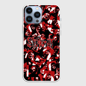 Чехол для iPhone 13 Pro Max с принтом SlipKnot камуфляж в Екатеринбурге,  |  | Тематика изображения на принте: белый | гранж | красный | лица | маска | маски | метал | милитари | ню метал | паттрен | слипкнот | слипнот | участники | черный