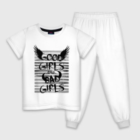 Детская пижама хлопок с принтом Good girls are bad girls в Екатеринбурге, 100% хлопок |  брюки и футболка прямого кроя, без карманов, на брюках мягкая резинка на поясе и по низу штанин
 | 
