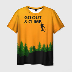 Мужская футболка 3D с принтом Альпинизм в Екатеринбурге, 100% полиэфир | прямой крой, круглый вырез горловины, длина до линии бедер | adrenaline | adventure | extreme | hiking | mountaineering | mountains | rockclimbing | rocks | адреналин | альпинизм | горы | скалолазание | скалы | туризм | экстрим