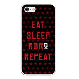 Чехол для iPhone 5/5S матовый с принтом Eat Sleep RDR2 Repeat в Екатеринбурге, Силикон | Область печати: задняя сторона чехла, без боковых панелей | dead | die | eat | flag | game | games | gta | rdr | rdr2 | red | redemption | repeat | rockstar | sleep | sun | western | вестерн | выкуп | гта | дикий | запад | игра | игры | красный | мертвый | рдр | рдр2 | рокстар | солнце