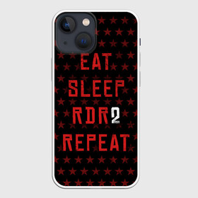 Чехол для iPhone 13 mini с принтом Eat Sleep RDR2 Repeat в Екатеринбурге,  |  | dead | die | eat | flag | game | games | gta | rdr | rdr2 | red | redemption | repeat | rockstar | sleep | sun | western | вестерн | выкуп | гта | дикий | запад | игра | игры | красный | мертвый | рдр | рдр2 | рокстар | солнце