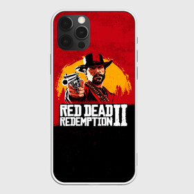 Чехол для iPhone 12 Pro с принтом Red Dead Redemption 2 в Екатеринбурге, силикон | область печати: задняя сторона чехла, без боковых панелей | dead | die | flag | game | games | gta | rdr | rdr2 | red | redemption | rockstar | sun | sunset | western | вестерн | выкуп | гта | дикий | закат | запад | игра | игры | красный | мертвый | поле | рдр | рдр2 | рокстар | солнце