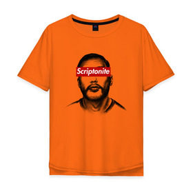 Мужская футболка хлопок Oversize с принтом Скриптонит в Екатеринбурге, 100% хлопок | свободный крой, круглый ворот, “спинка” длиннее передней части | truwer | вечеринка | газголдер | реп | скрип | скриптонит | трувер