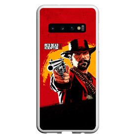 Чехол для Samsung Galaxy S10 с принтом Red Dead Redemption 2 в Екатеринбурге, Силикон | Область печати: задняя сторона чехла, без боковых панелей | Тематика изображения на принте: dead | die | flag | game | games | gta | rdr | rdr2 | red | redemption | rockstar | sun | sunset | western | вестерн | выкуп | гта | дикий | закат | запад | игра | игры | красный | мертвый | поле | рдр | рдр2 | рокстар | солнце