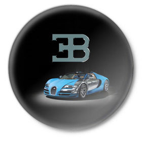 Значок с принтом Bugatti в Екатеринбурге,  металл | круглая форма, металлическая застежка в виде булавки | autosport | bugatti | dark | design | italy | speed | sportcar | streetracing | автомобиль | автоспорт | гонка | дизайн | италия | конюшня | красота | престиж | скорость | спорткар | стритрейсинг | тачка | точило | черный