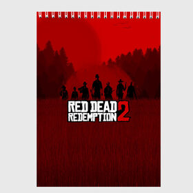 Скетчбук с принтом RED DEAD REDEMPTION 2 в Екатеринбурге, 100% бумага
 | 48 листов, плотность листов — 100 г/м2, плотность картонной обложки — 250 г/м2. Листы скреплены сверху удобной пружинной спиралью | game | red dead | red dead redemption 2 | redemption 2 | rockstar games | бандиты | дикий запад | игры | ковбои | оружие