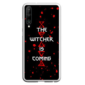 Чехол для Honor P30 с принтом The Witcher Is Coming в Екатеринбурге, Силикон | Область печати: задняя сторона чехла, без боковых панелей | Тематика изображения на принте: blood | game | games | player | rpg | skyrim | the | witcher | ведьмак | война | войны | волк | волки | геральт | игра | игрок | игры | кровь | лого | меч | полосы | рпг | символ | символы | скайрим | три | четыре | щит