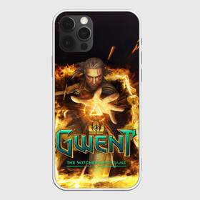 Чехол для iPhone 12 Pro с принтом GWENT: The Witcher Card Game в Екатеринбурге, силикон | область печати: задняя сторона чехла, без боковых панелей | blood | dota | game | games | gwent | player | rpg | the | witcher | ведьмак | война | войны | волк | волки | гвент | гвинт | геральт | игра | игрок | игры | карточная | карты | кровь | лого | меч | полосы | рпг | символ | символы | три