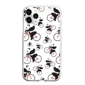 Чехол для iPhone 11 Pro Max матовый с принтом Панды На Велосипеде в Екатеринбурге, Силикон |  | велосипед | мишки | панда | паттерн