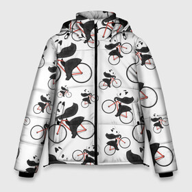 Мужская зимняя куртка 3D с принтом Панды На Велосипеде в Екатеринбурге, верх — 100% полиэстер; подкладка — 100% полиэстер; утеплитель — 100% полиэстер | длина ниже бедра, свободный силуэт Оверсайз. Есть воротник-стойка, отстегивающийся капюшон и ветрозащитная планка. 

Боковые карманы с листочкой на кнопках и внутренний карман на молнии. | Тематика изображения на принте: велосипед | мишки | панда | паттерн