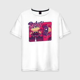 Женская футболка хлопок Oversize с принтом Ретро Игры в Екатеринбурге, 100% хлопок | свободный крой, круглый ворот, спущенный рукав, длина до линии бедер
 | games | retro | денди | игры | приставка | ретро