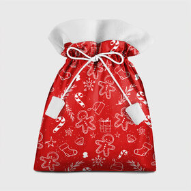 Подарочный 3D мешок с принтом Новогоднее настроение RED в Екатеринбурге, 100% полиэстер | Размер: 29*39 см | настроение | новый год | печенье | подарки