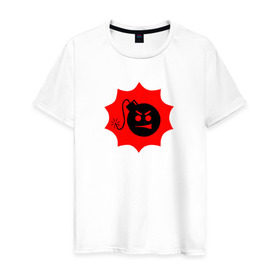 Мужская футболка хлопок с принтом Serious Sam в Екатеринбурге, 100% хлопок | прямой крой, круглый вырез горловины, длина до линии бедер, слегка спущенное плечо. | games | pc | sam | skin. game | бомба | бомбочка | взрыв | взрывчатка | видеоигра | видеоигры | главный герой | знаменитая футболка | значок | игра | логотип | персонаж | символ | сириус | скин | стрелялка