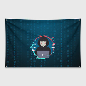 Флаг-баннер с принтом Anonymous hacker в Екатеринбурге, 100% полиэстер | размер 67 х 109 см, плотность ткани — 95 г/м2; по краям флага есть четыре люверса для крепления | anonymous | hacker | it | аноним | взлом | компьютер | ноутбук | программист | хакер