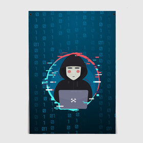 Постер с принтом Anonymous hacker в Екатеринбурге, 100% бумага
 | бумага, плотность 150 мг. Матовая, но за счет высокого коэффициента гладкости имеет небольшой блеск и дает на свету блики, но в отличии от глянцевой бумаги не покрыта лаком | anonymous | hacker | it | аноним | взлом | компьютер | ноутбук | программист | хакер