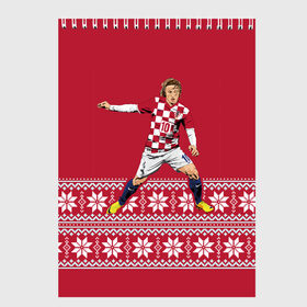 Скетчбук с принтом Luka Modric в Екатеринбурге, 100% бумага
 | 48 листов, плотность листов — 100 г/м2, плотность картонной обложки — 250 г/м2. Листы скреплены сверху удобной пружинной спиралью | luka modric | modric | new yaer | зима футбол | модрич | новый год | новый год футбол | футбол | футбол новый год