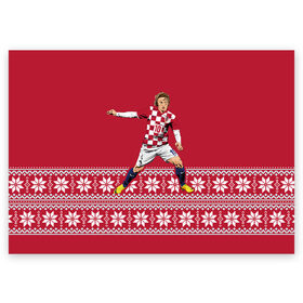 Поздравительная открытка с принтом Luka Modric в Екатеринбурге, 100% бумага | плотность бумаги 280 г/м2, матовая, на обратной стороне линовка и место для марки
 | luka modric | modric | new yaer | зима футбол | модрич | новый год | новый год футбол | футбол | футбол новый год