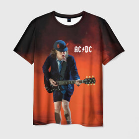 Мужская футболка 3D с принтом AC/DC в Екатеринбурге, 100% полиэфир | прямой крой, круглый вырез горловины, длина до линии бедер | ac d.c. | ac dc | acdc | angus | back | bad | black | chrome | guitar | hard | hell | highway | mucis | red | rock | smoke | young | ангус | гитара | группа | диси | дым | красный | музыка | рок | тяжелый | эйси | эйсидиси | янг
