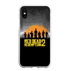 Чехол для iPhone XS Max матовый с принтом RED DEAD REDEMPTION 2 в Екатеринбурге, Силикон | Область печати: задняя сторона чехла, без боковых панелей | dead | game | red dead redemption 2 | redemption 2 | rockstar games | бандиты | дикий запад | игры | ковбои | оружие