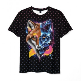 Мужская футболка 3D с принтом Super Space Fox в Екатеринбурге, 100% полиэфир | прямой крой, круглый вырез горловины, длина до линии бедер | cute | fox | foxes | ginger | space | super | tail | забавная | космическая | космос | лис | лиса | лисица | лисицы | лисичка | лисички | лисы | милая | просто | ретро | рыжая | рыжие | смешная | супер | фыр | хвост | хвостик